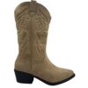BATA TEJANO BORDADOS TACON MEDIO
