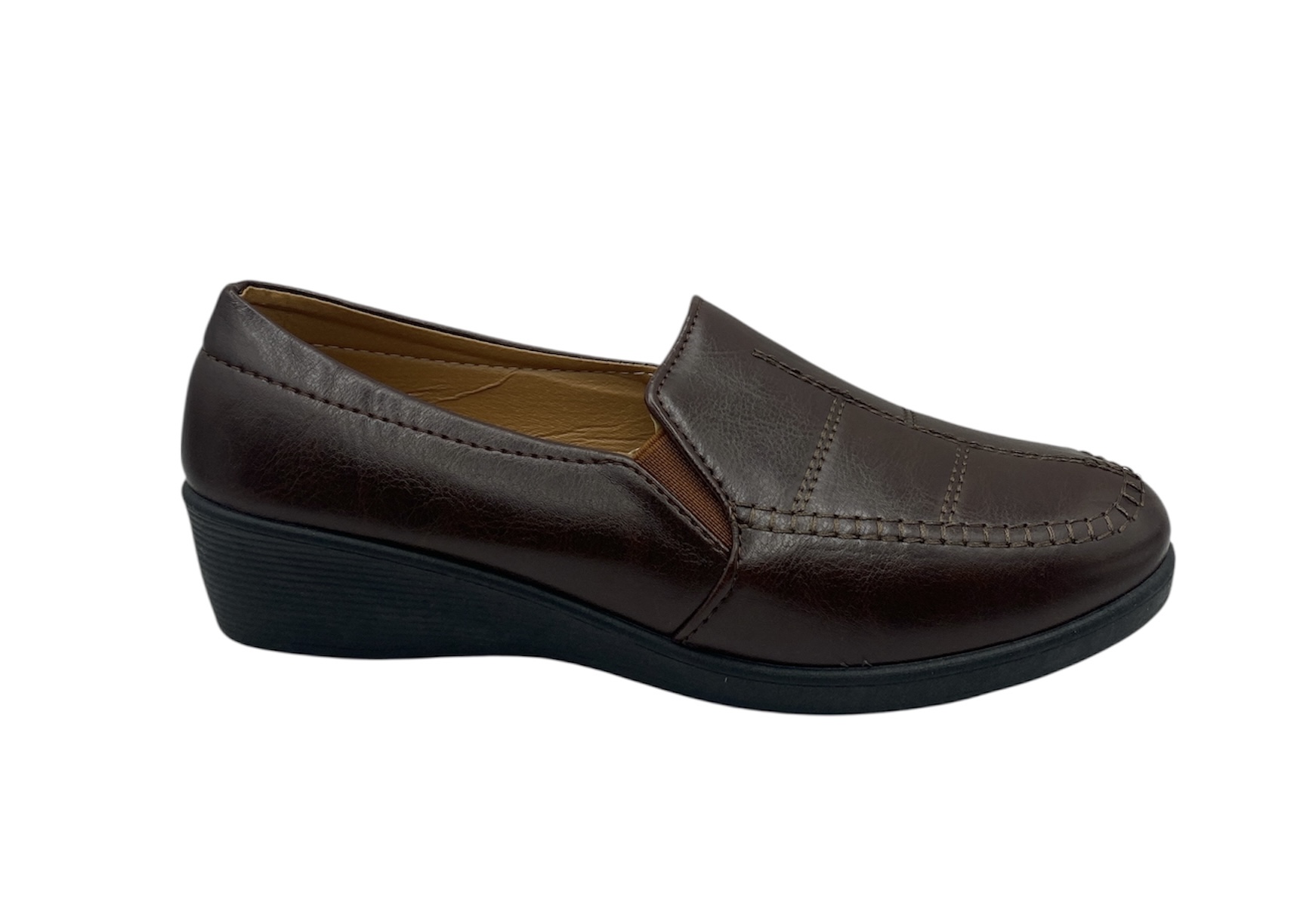 ZAPATO ELASTICOS BLANDITO PESPUNTES CUÑA