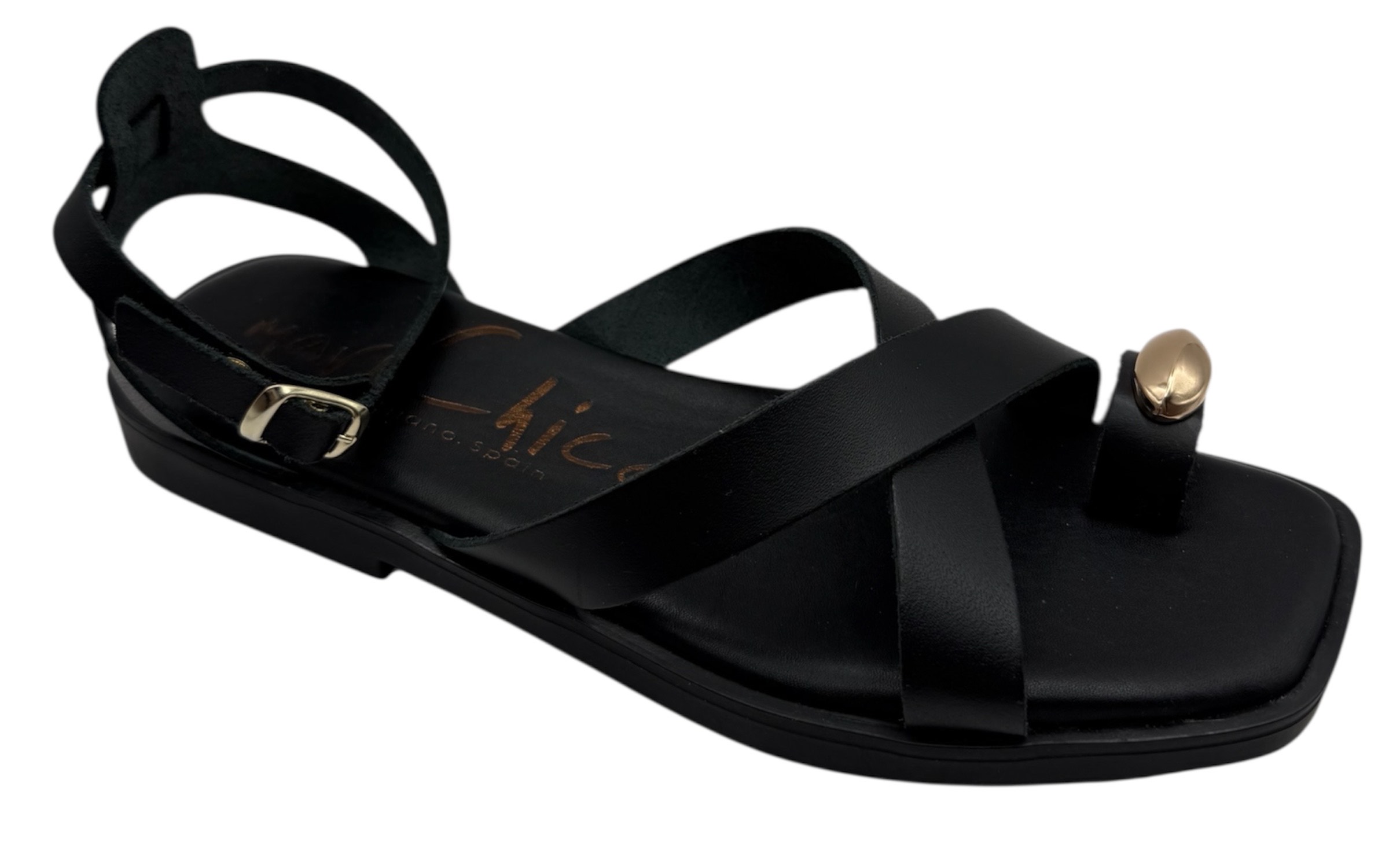 SANDALIA MULTITIRA DEDO ENGANCHADO DORAD