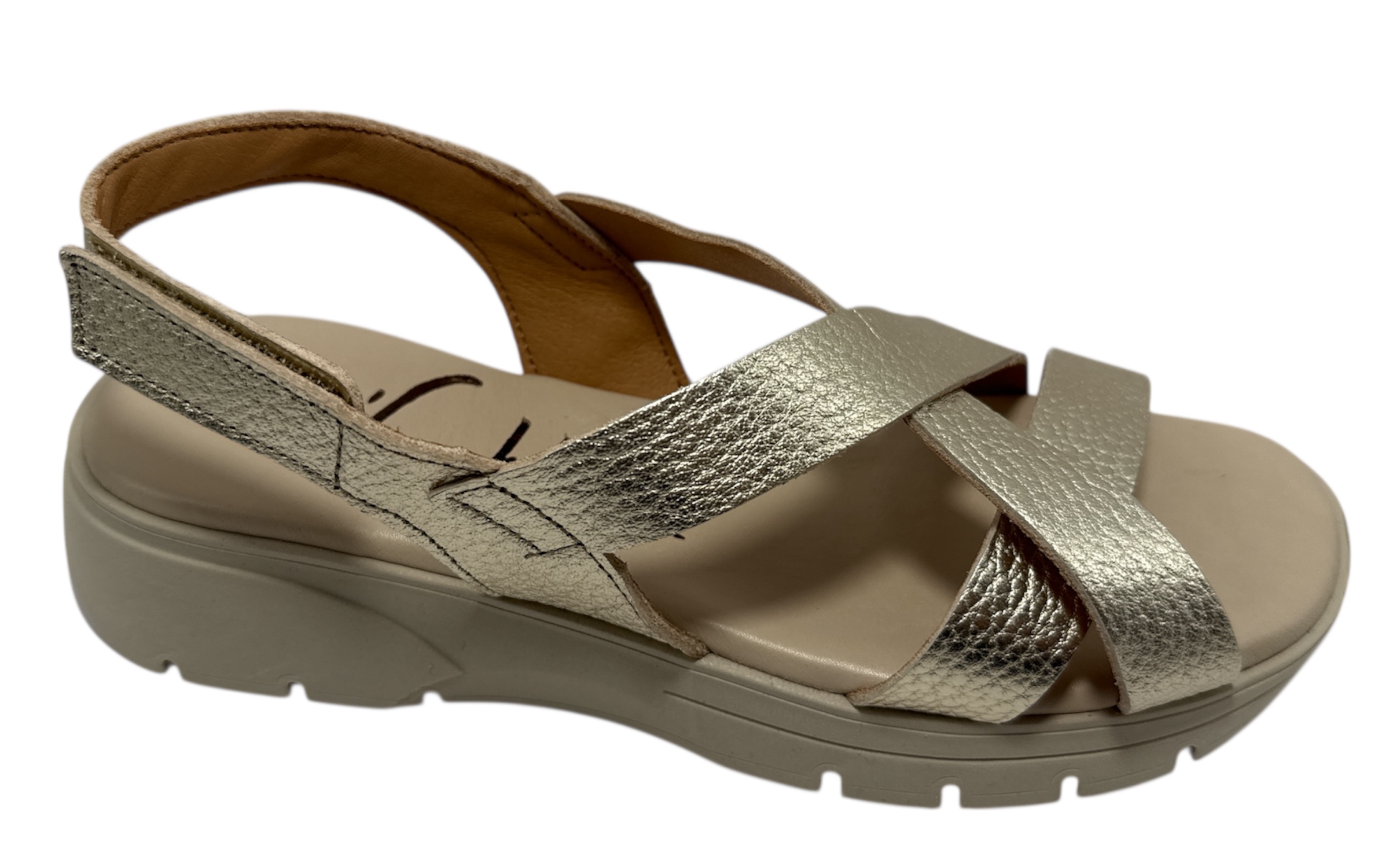 SANDALIA BANDAS CRUZADA CUÑA GOMA