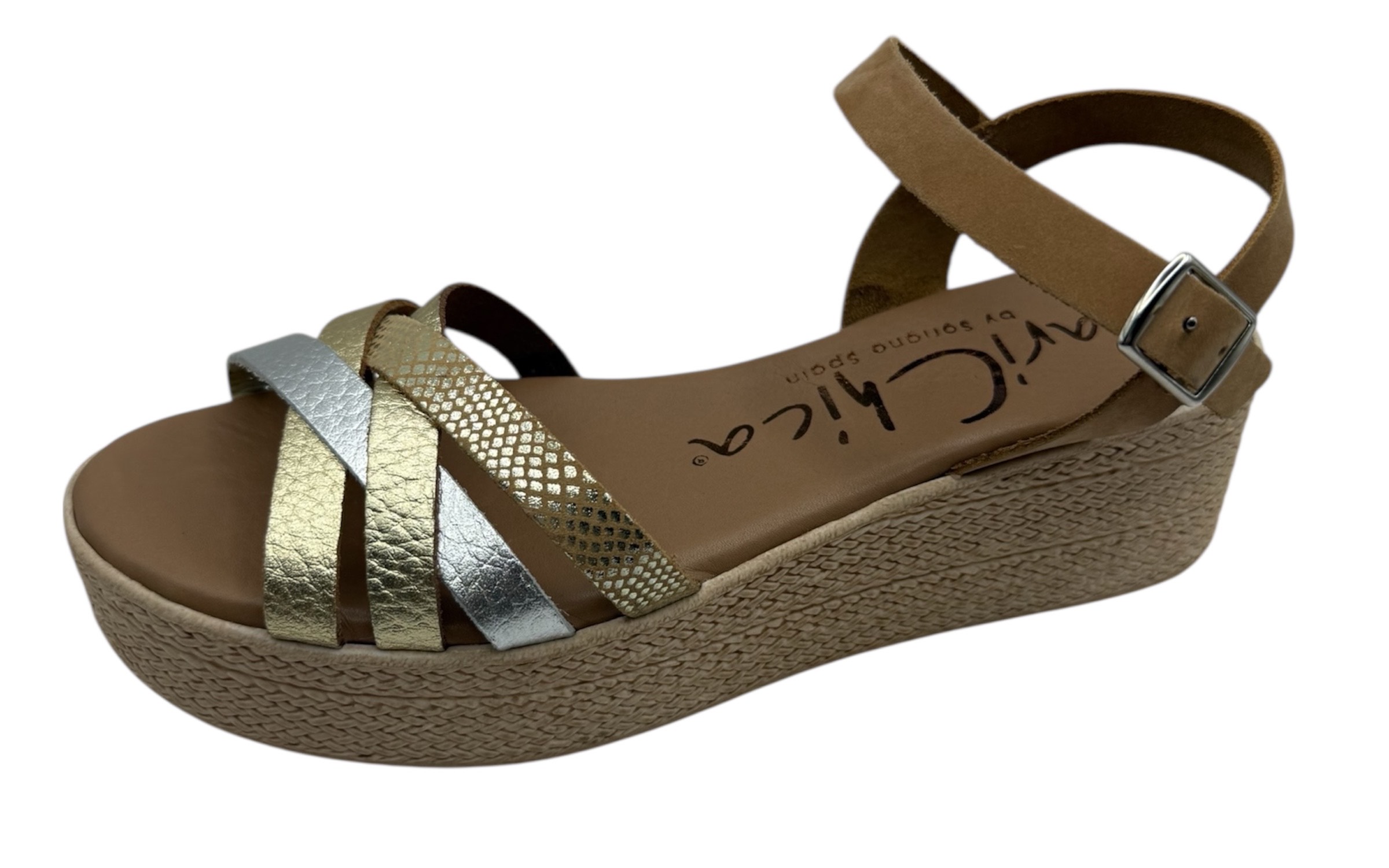 SANDALIA BANDAS CRUZADA CUÑA IMIT CAÑAMO