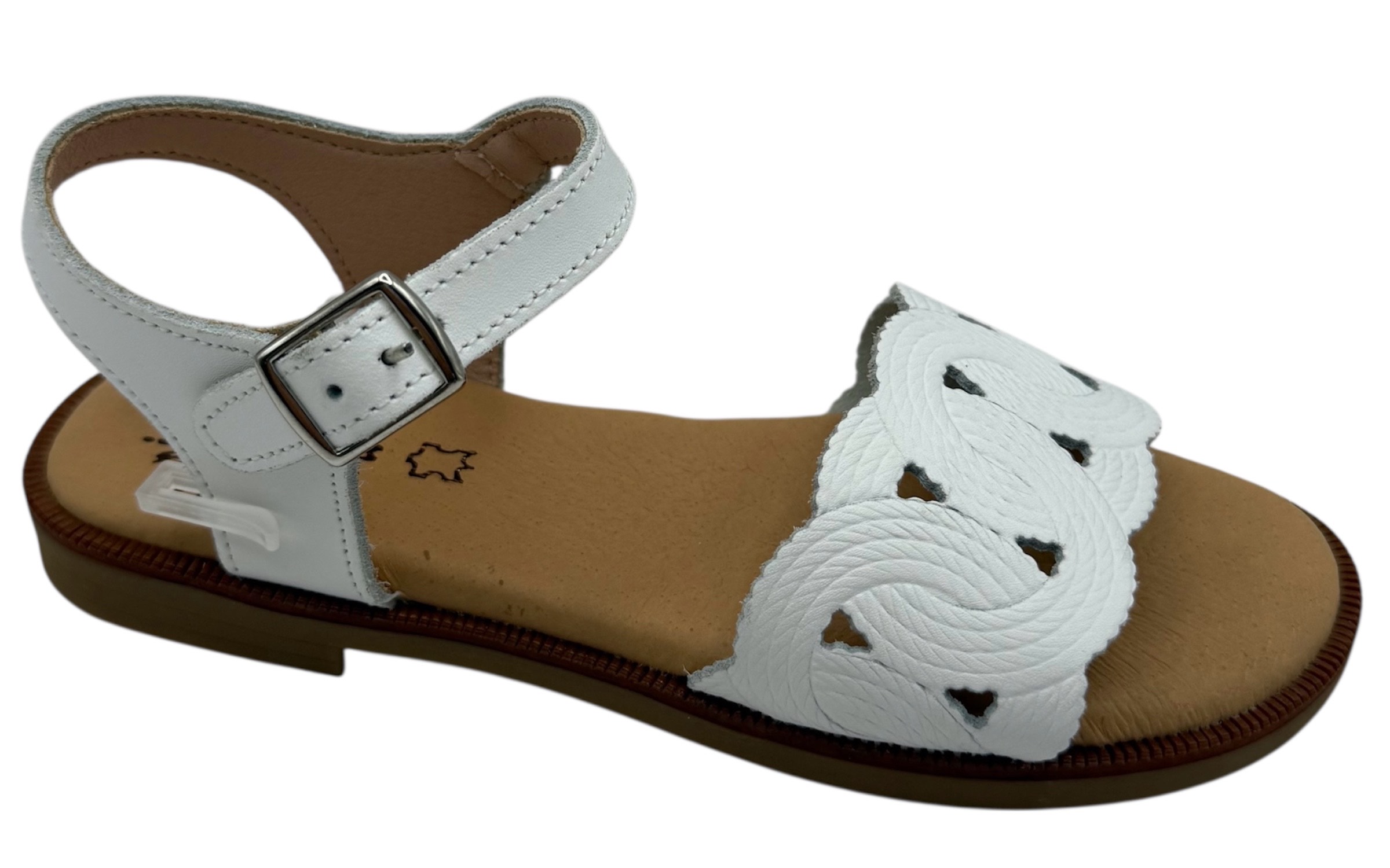 SANDALIA PLA CIRCULOS ENLAZADOS PIEL GEL