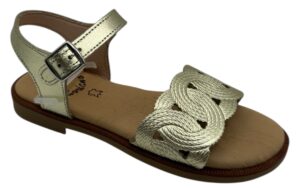 SANDALIA PALA TIRAS ENLAZADAS PIEL GEL