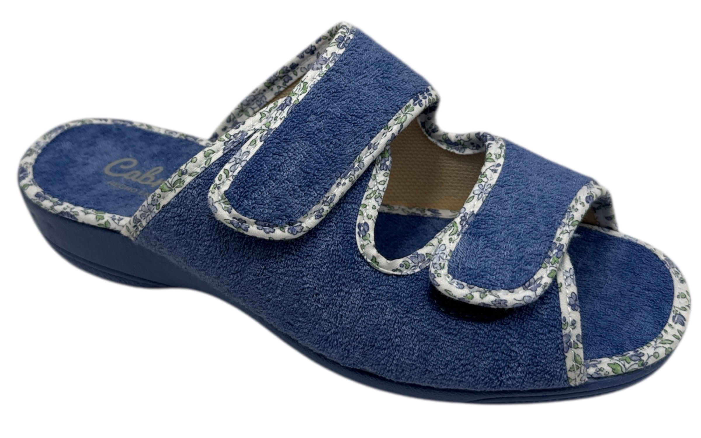 CHINELA 2 VELCROS RIZO VIVO FLORES