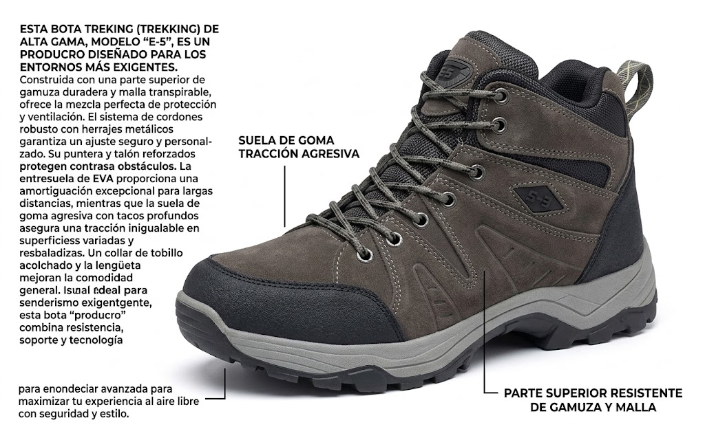 BOTA TREKING OVALOS LAT ECONOMICA Ref. E139
