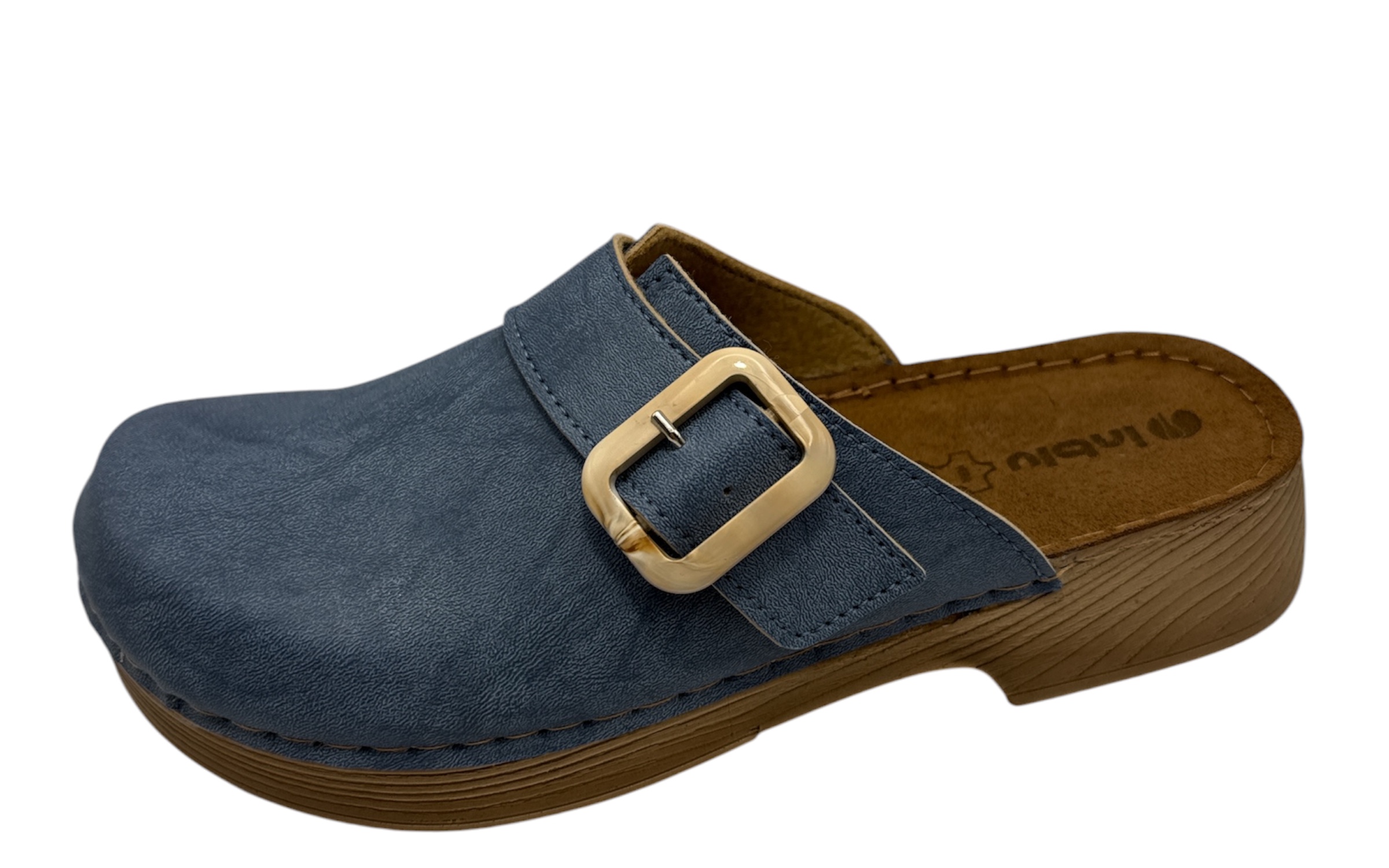 ZUECO MADERA HEBILLA GEL Ref. TF000003
