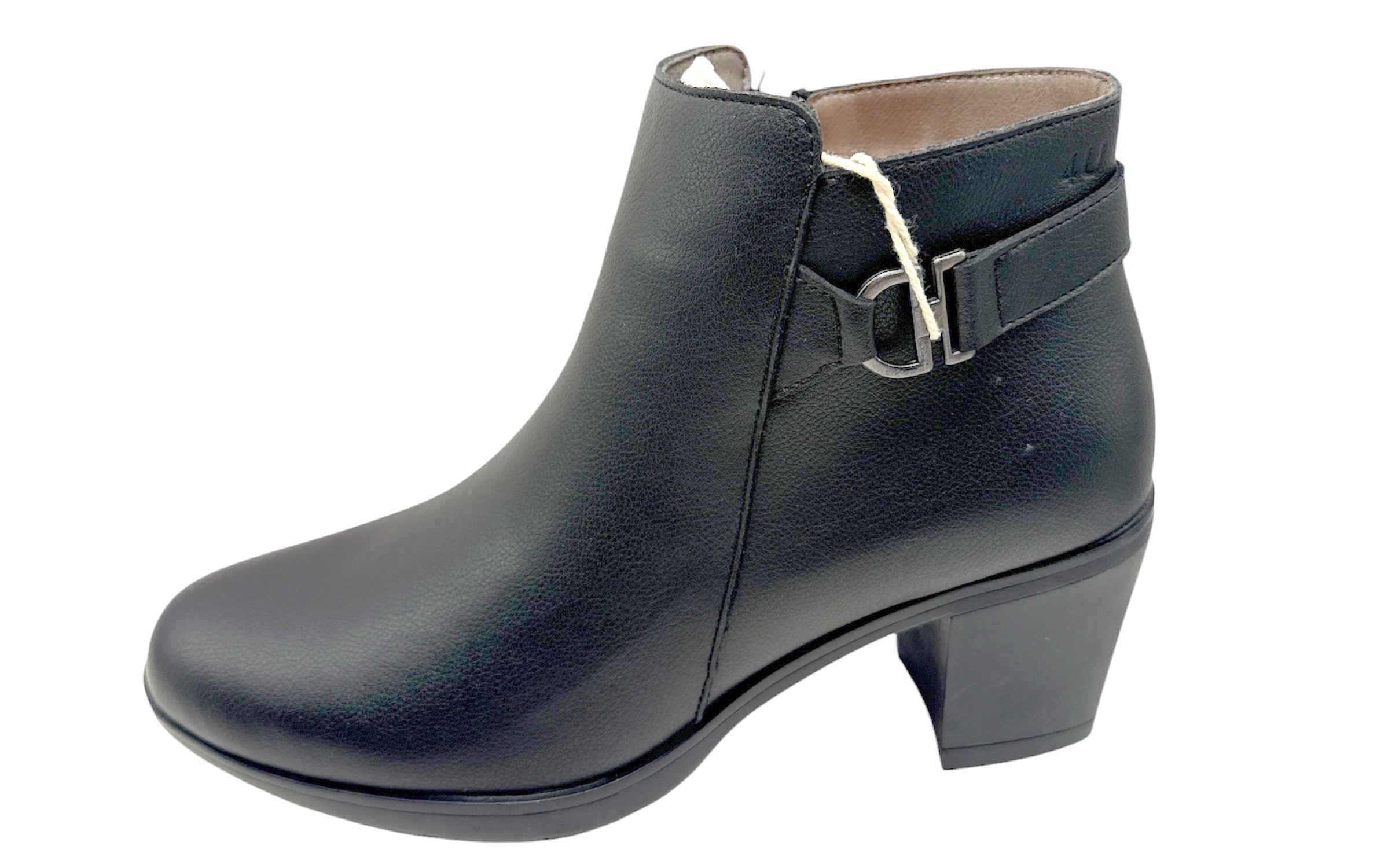 BOTIN PIEL LISO HEBILLITA LATERAL T/ 4CM Ref. R104